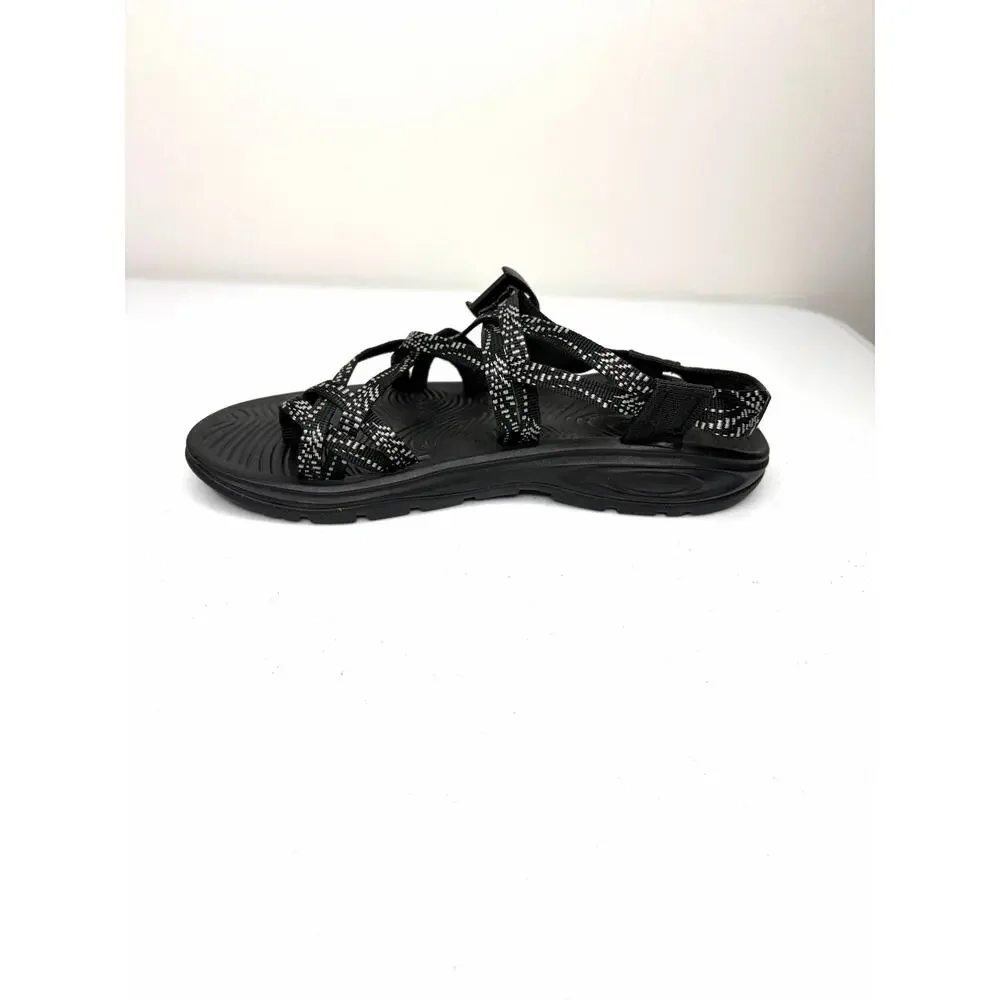 Chaco Women's Z/Volv X2 Sandals Sz 8 Black White Dash Hiking Outdoors Comfort